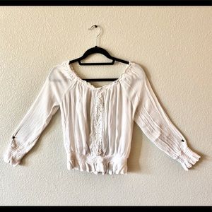 Planet Gold • White Top With Ruffles